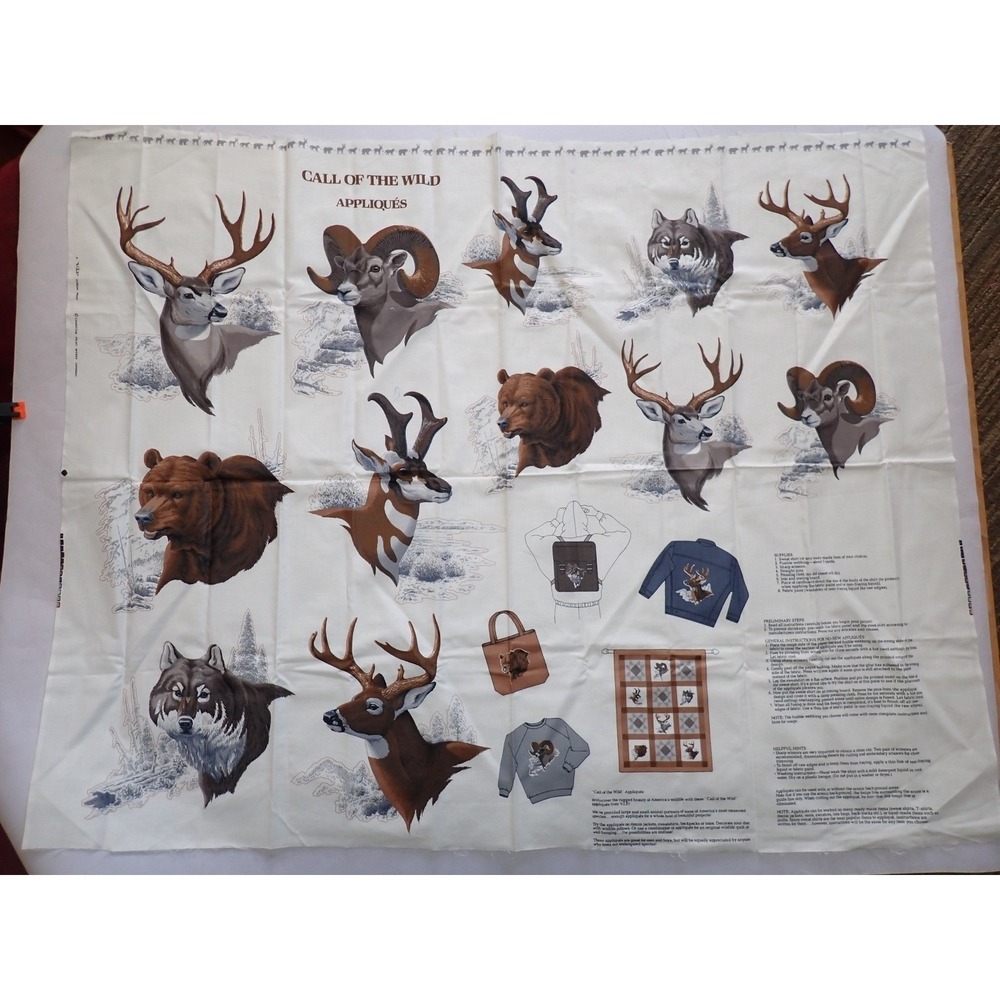 VIP Cranston Call of the Wild Appliques‎ Fabric Panel Bear Wolf Deer Animals